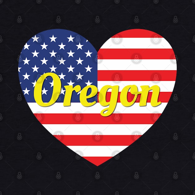 Oregon American Flag Heart by DPattonPD